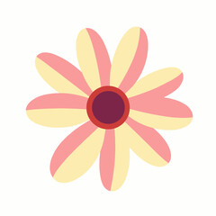 Floral Delight: A close-up of a charming, stylized daisy with a multi-colored pattern, rendered with a soft touch and cheerful demeanor.