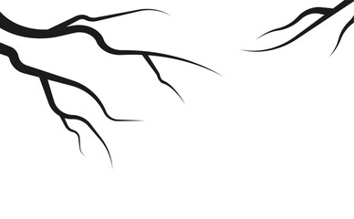 Obraz premium Silhouette twig branch clipart illustration