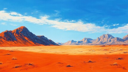 Naklejka premium Red sand, rocks, mountains. Generative AI