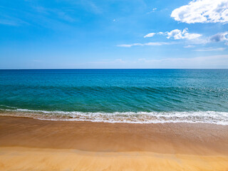 Amazing sea background,Summer blue sky over sea background,Beautiful ocean at Phuket island Thailand,High angle view drone shot