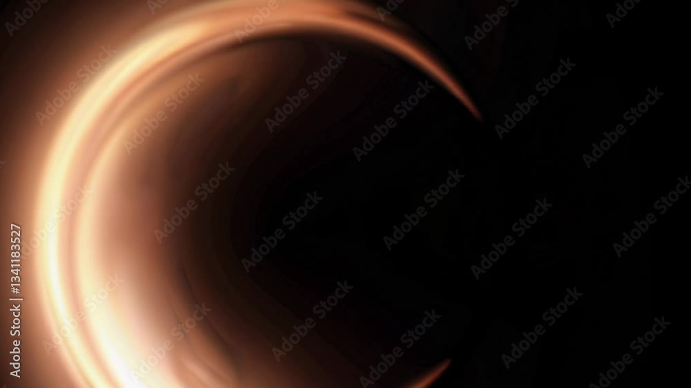 Wall mural pulsating golden ring of light expanding and contracting. abstract motion graphics concept. perfect 