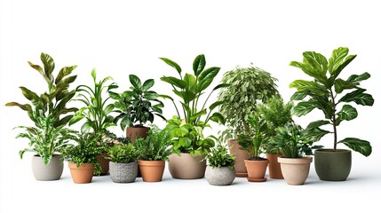 Collection of potted indoor plants. (5)