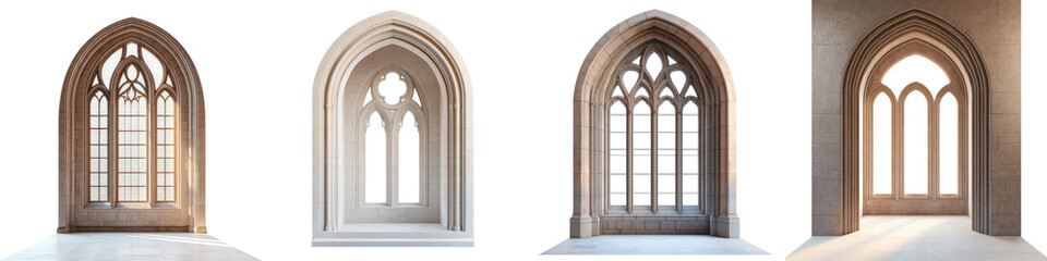 Fototapeta premium Breathtaking interior of a grand Gothic cathedral featuring ornate arched stone architecture and a serene contemplative atmosphere