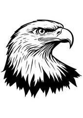 Obraz premium Eagle vector illustration, black and white line art, gift ideas, engrave laser, tattoo idea, logo design, vector sketch, printable, eagle predator bird design, symbol freedom 