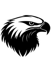 Obraz premium Eagle vector illustration, black and white line art, gift ideas, engrave laser, tattoo idea, logo design, vector sketch, printable, eagle predator bird design, symbol freedom 