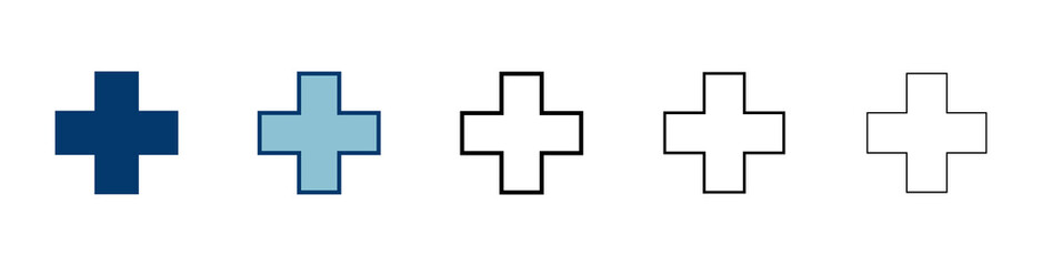 Plus Icon vector isolated on white background. Add plus icon. Addition sign. Medical Plus icon