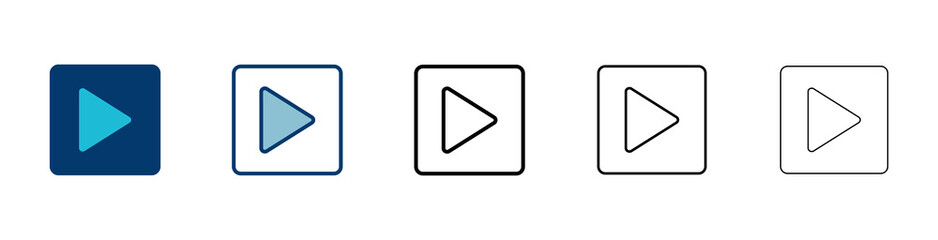 play Icon vector isolated on white background. Play button vector icon. Video icon vector