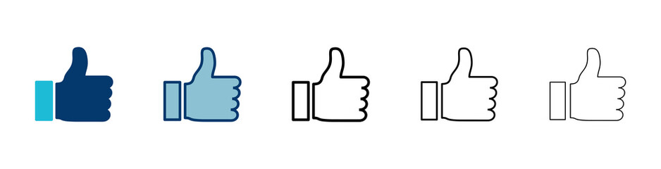 like icon vector isolated on white background. Thumbs up icon. social media icon