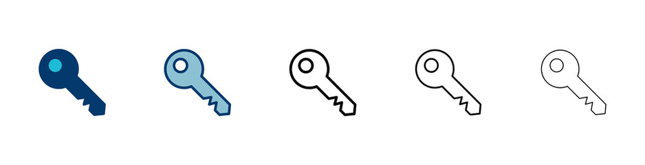 Key icon vector isolated on white background. Key vector icon. Key symbol. security