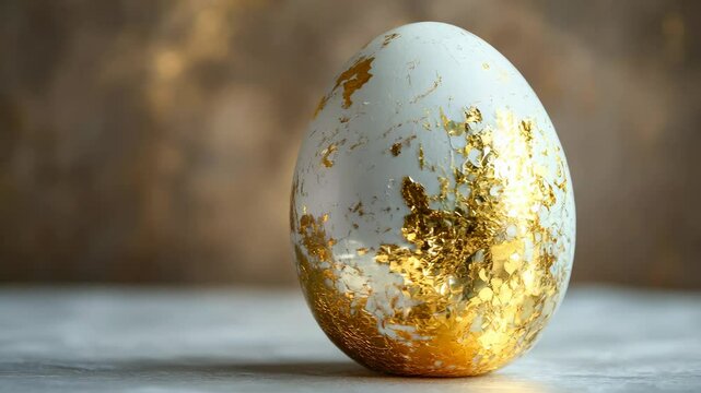 White and Gold Easter Egg, Holiday Decoration