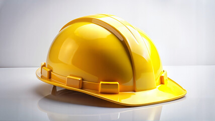 Fototapeta premium Yellow construction helmet on white background