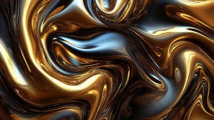 Swirling glossy gold brown. Generative AI