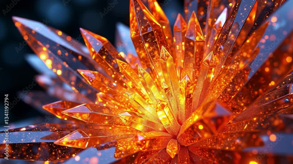 Poster abstract crystal formation with sharp edges and brilliant reflections showcasing intricate details a