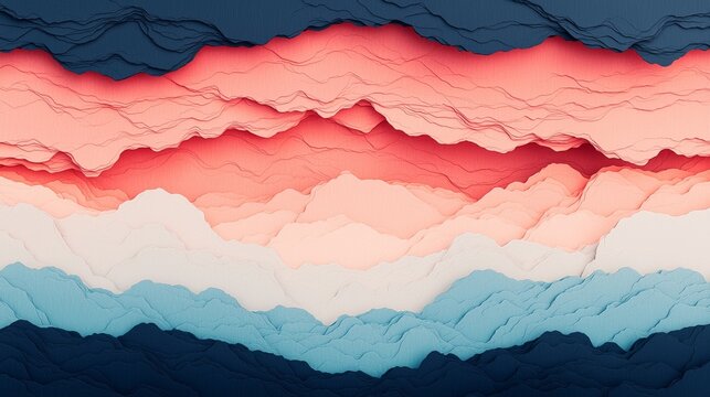 A combination of layered textures and intersecting forms generates a visually striking and tactilely engaging abstract design that encourages investigation and uncovering, characterized by simplicity