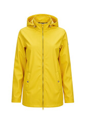 Yellow raincoat isolated on white background.