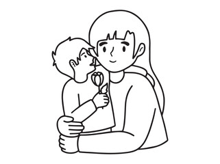 Hand Drawn Mother Day Silhouette illustration