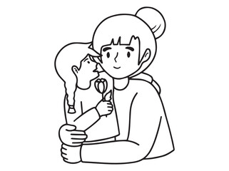 Mother Day Outline Background Illustration