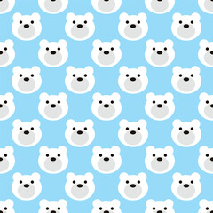 Adorable Cute Polar Bear Vector Seamless Pattern Digital Paper – Winter Arctic Baby Bear Background for Children's Nursery, Scrapbooking, Wrapping Paper, Fabric, Kids Room Decor, and More