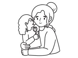 Hand Drawn Mother Day Line Art