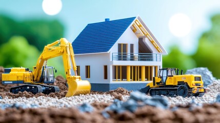 Obraz premium Construction Site: New Home Building Project