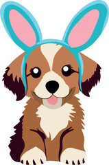 Dog with bunny ears