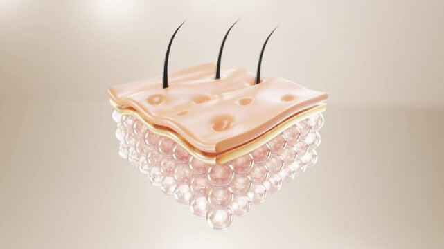 3D animation of hair growth stimulation using laser therapy, representing advanced scalp treatment, follicle activation, and hair restoration for thicker, healthier hair.