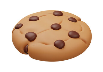 Fototapeta premium Chocolate Chip Delight: A perfectly baked, delicious chocolate chip cookie, inviting indulgence and the simple pleasure of a sweet treat.