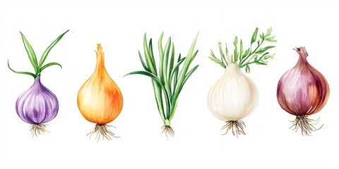 Different Types of Onions Showcasing Unique Colors and Shapes