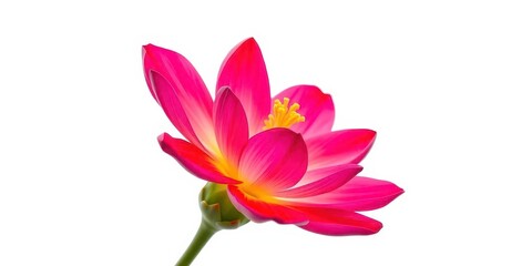 Fototapeta premium A single vibrant bloom, petals unfurled, isolated on pure white, flora, petal