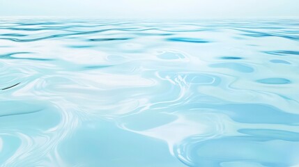 Serene Abstract Blue Watery Landscape. Delicate Liquid Flowing Patterns. Tranquil Watery Surface.