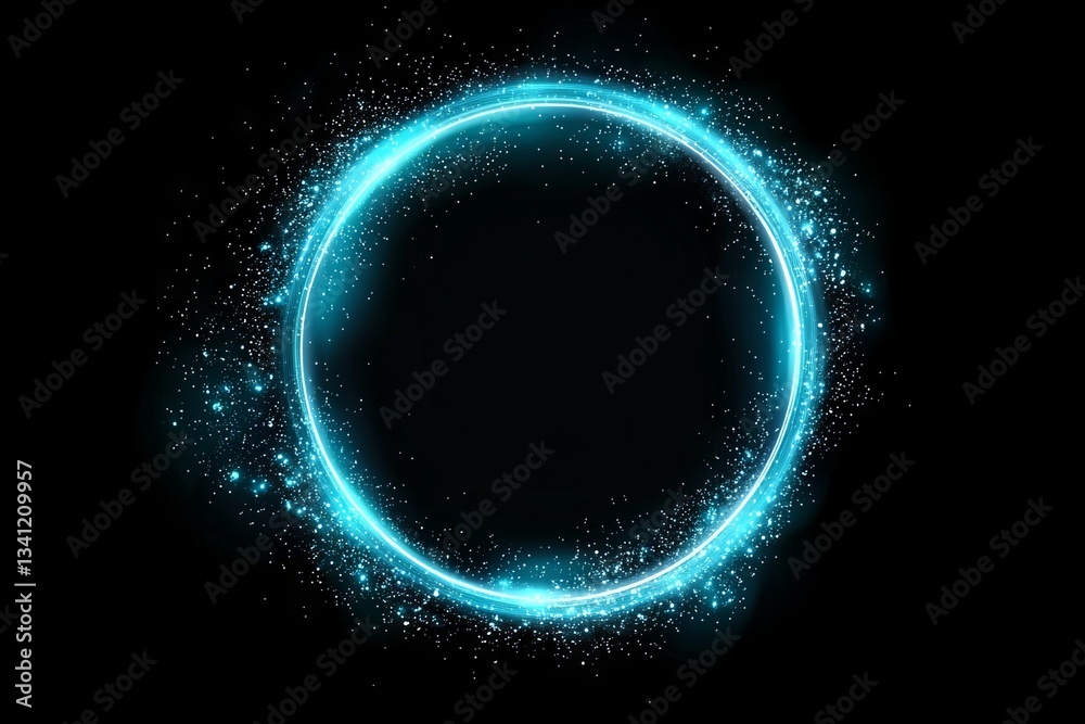 Poster an abstract technological network comprising glowing nodes and lines serves as a contemporary and re