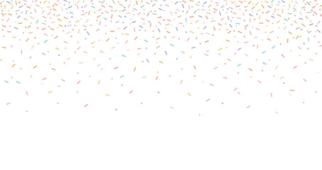 Colorful sprinkles banner background, colorful falling decorative sprinkles background