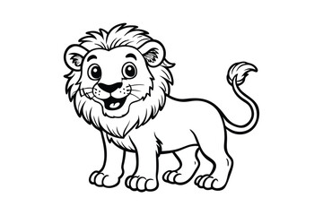 Obraz premium lion cartoon isolated on white