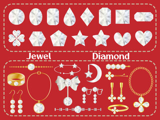 ジュエリー■ダイヤモンドのアクセサリーセット（ゴールド＆プラチナ＆シルバー）