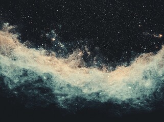 A rocky terrain under a dark sky filled with shining planets is a sight that evokes cosmic wonder and vastness in celestial exploration