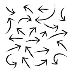Grunge curved arrows set for business plan, presentation and education. Sign, Symbol, Hand drawn arrow collection in eps 10.