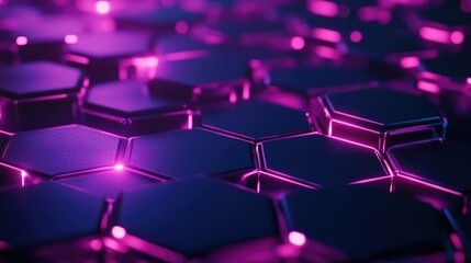 Bright hexagonal pattern with dynamic lighting, representing modern technology and progress.
