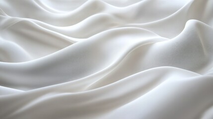 Obraz premium Luxurious white waves made of soft, flowing fabric, creating a serene and sophisticated background.