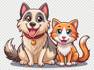 vector of  Transparent PNG available
Happy cat and dog isolated on transparent background