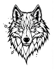 wolf head vector