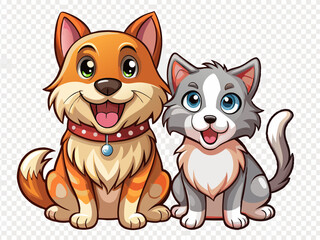 vector of  Transparent PNG available
Happy cat and dog isolated on transparent background