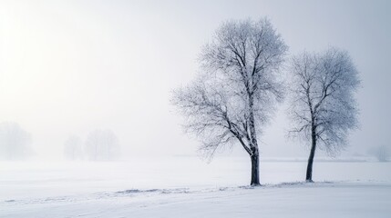 Obraz premium landscapes that evoke emotions through white tones.