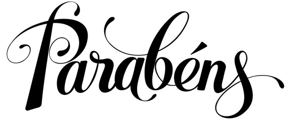 Parabens = congratulations in Portuguese