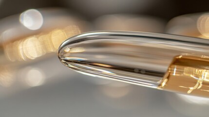 Clear cosmetic tube close-up