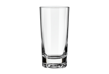 Clear drinking glass isolated on transparent background