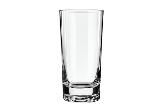 Clear drinking glass isolated on transparent background