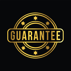 gold color guarantee rubber stamp, icon, flat, design, vector, illustrations, education, style, trendy, collections