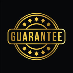 gold color guarantee rubber stamp, icon, flat, design, vector, illustrations, education, style, trendy, collections