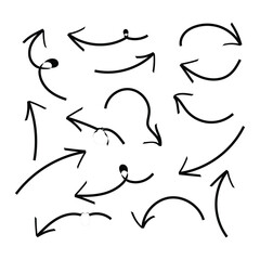 Elegant arrows set for business plan, presentation and education. Sign, Symbol, Hand drawn arrow collection in eps 10.