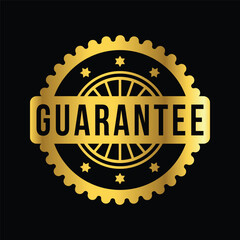 gold color guarantee rubber stamp, icon, flat, design, vector, illustrations, education, style, trendy, collections